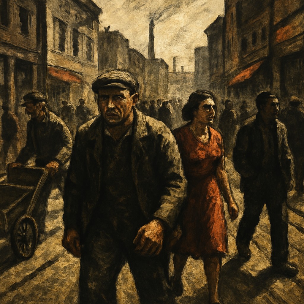 urban street with city activity