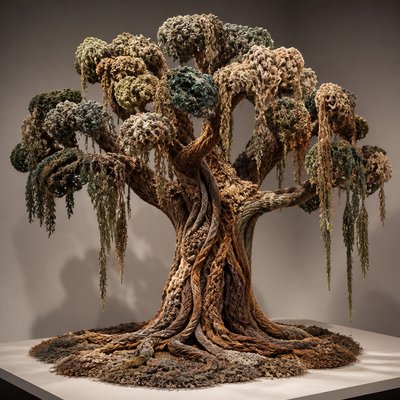 a tree in nature — Fiber Art Style