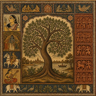 a tree in nature — Bengal Art Style