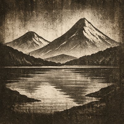 serene landscape with mountains and water