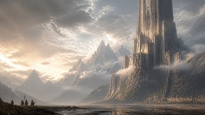 sweeping panoramic landscape with a dramatic sky