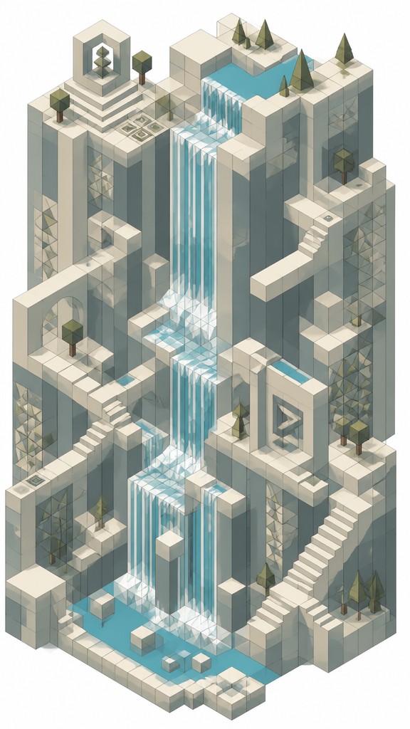 towering waterfall cascading down a cliff