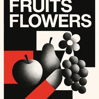 still life arrangement of fruits and flowers