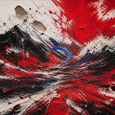 wide landscape with natural scenery — Gutai Art Style