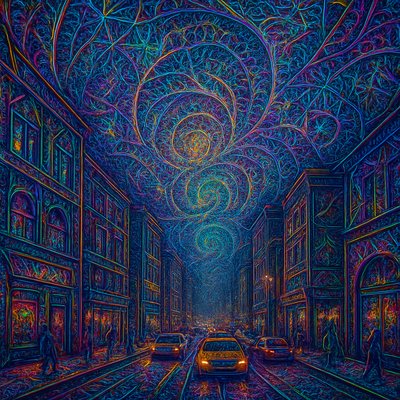 urban street with city activity