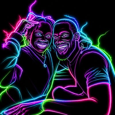 a couple of men standing next to each other