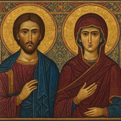 portrait of two people together
