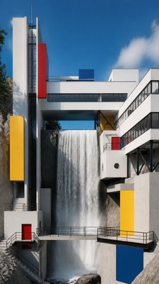 towering waterfall cascading down a cliff