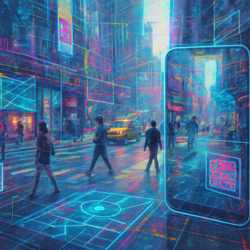 urban street with city activity