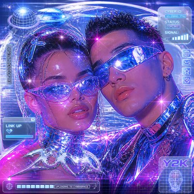 portrait of two people together — Cyber Y2K Aesthetic