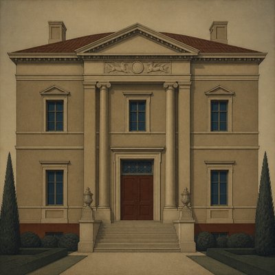 house with front view — Neoclassicism Art Style