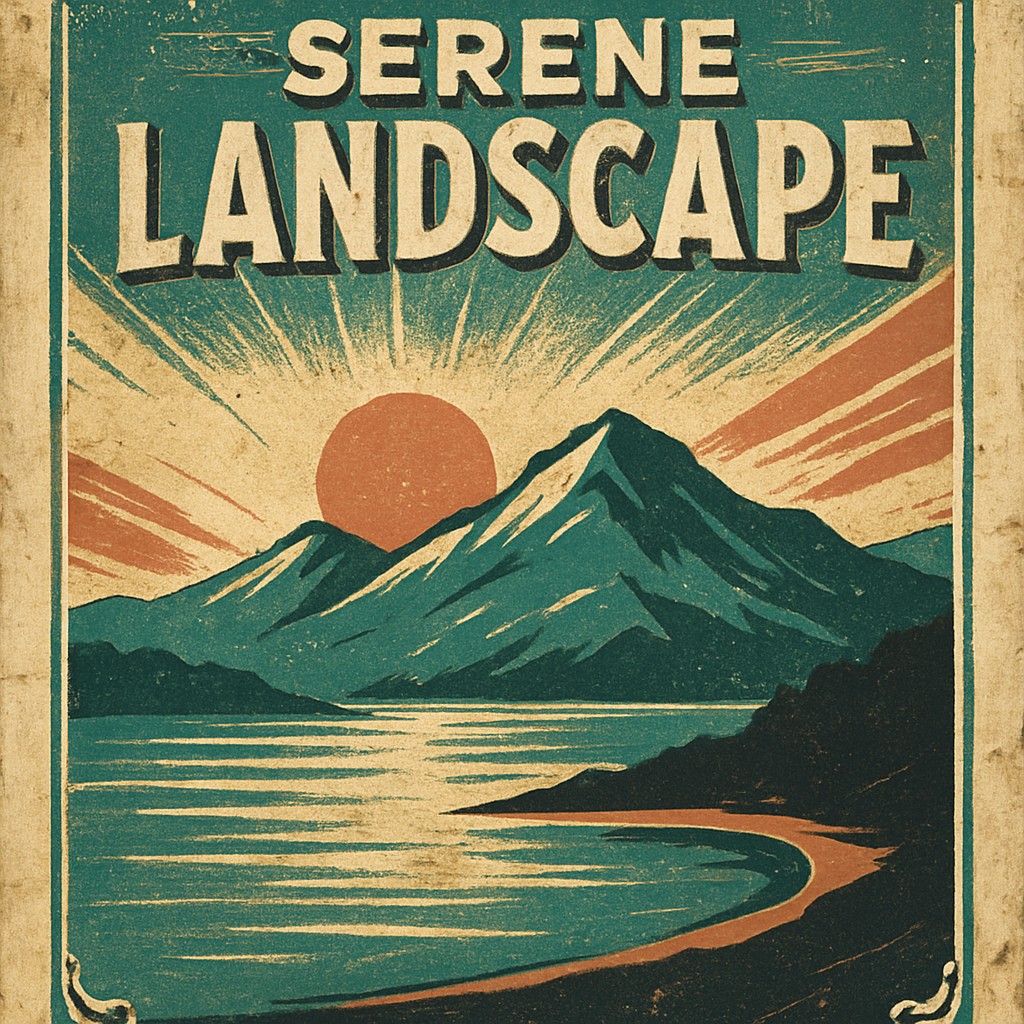 serene landscape with mountains and water