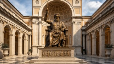 bronze sculpture of the god Zeus