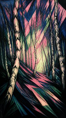 a serene birch forest in soft morning light, no people, no text