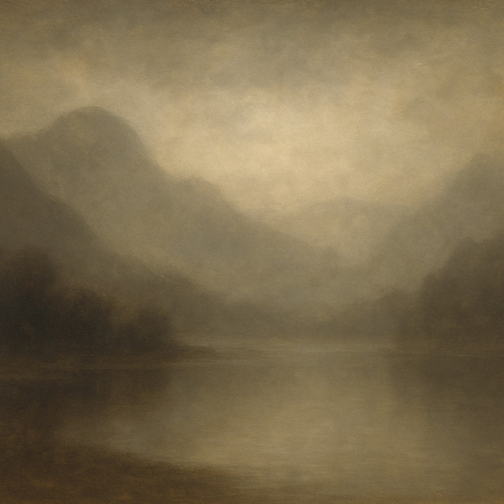 serene landscape with mountains and water