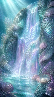 towering waterfall cascading down a cliff