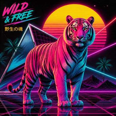 animal standing in natural pose — 80s Retro Aesthetic