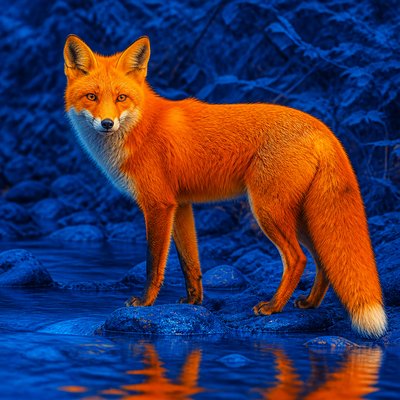 animal standing in natural pose — Complementary Color Art Style