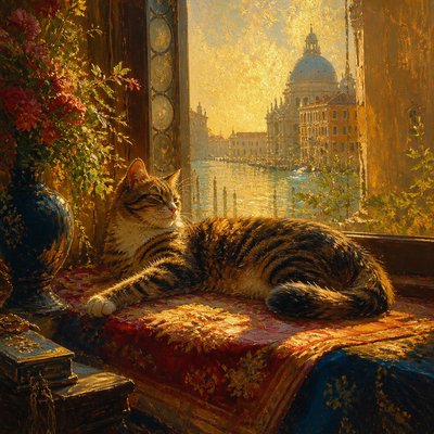 a cat lounging in a sunlit window