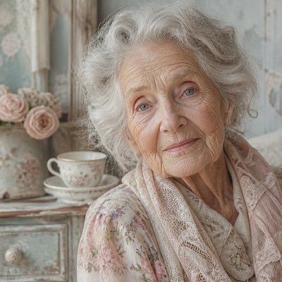 close-up portrait of an elderly person with expressive weathered features
