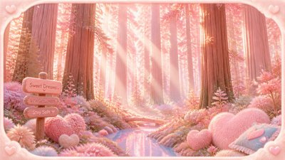 a panoramic redwood forest with light rays through mist, no people