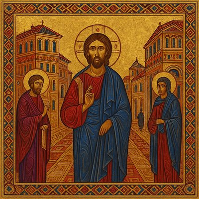 Byzantine Religious Art Style Transfer Example