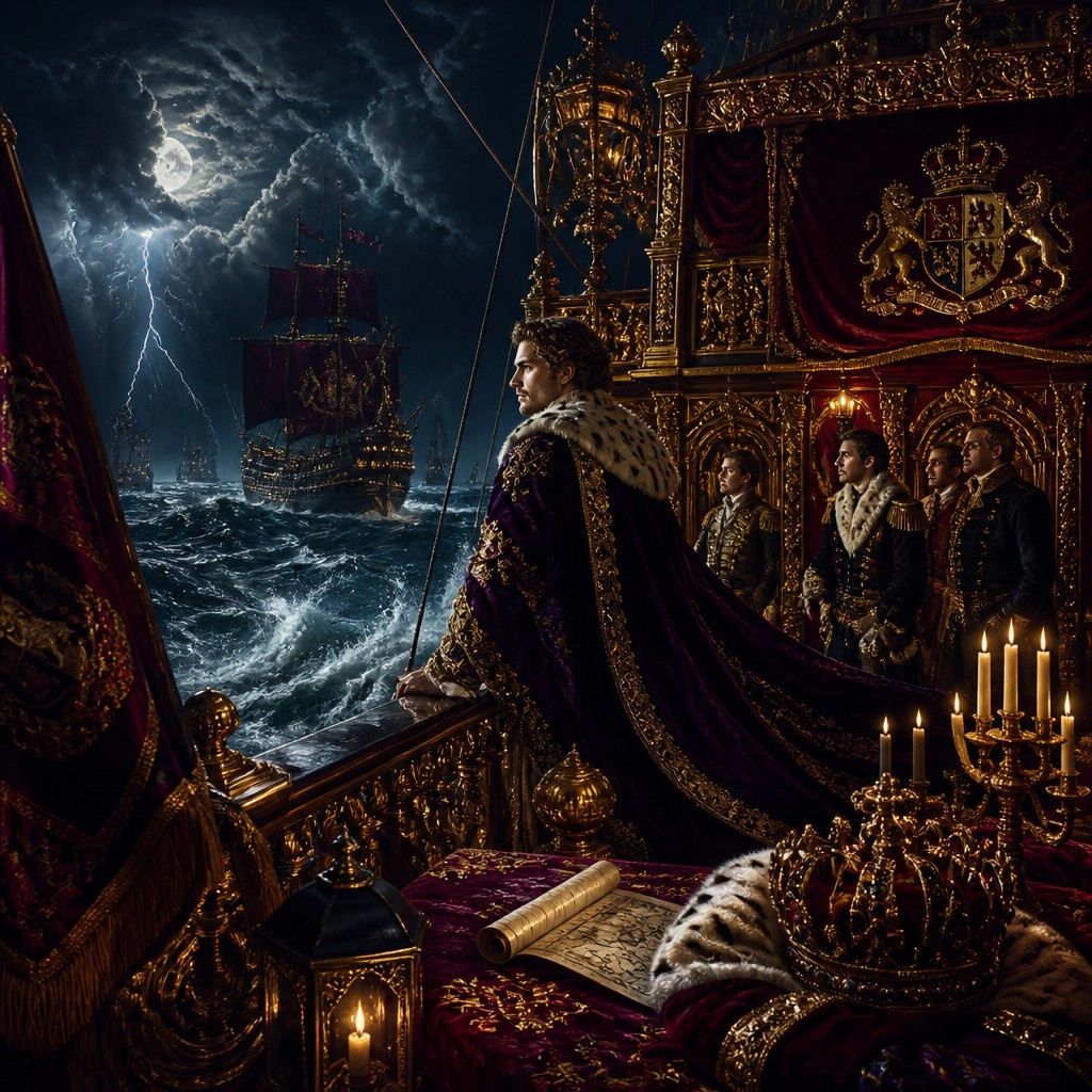 sailing ship on a stormy sea — Royalcore Aesthetic