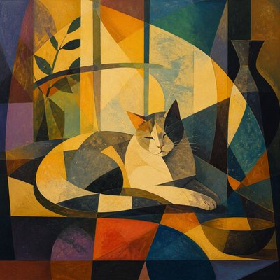 a cat lounging in a sunlit window