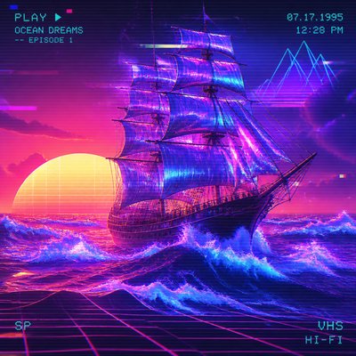 sailing ship on a stormy sea