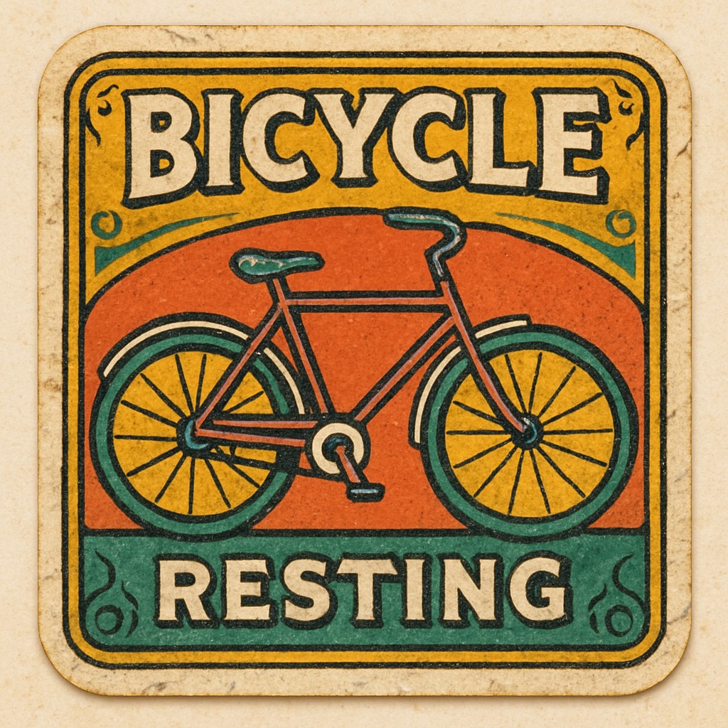 bicyle resting against a wall