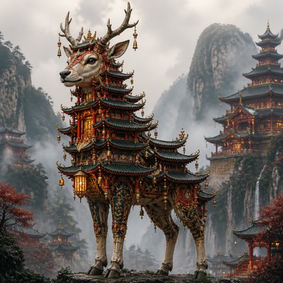 animal standing in natural pose — Pagoda Architecture Style