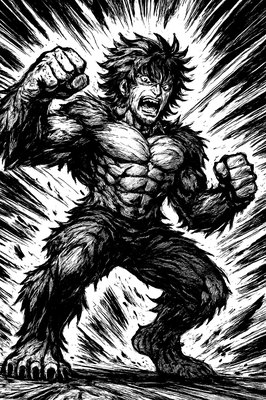 a black and white drawing of a monster