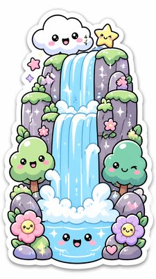 towering waterfall cascading down a cliff