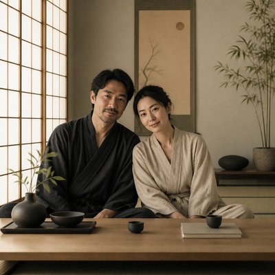 portrait of two people together