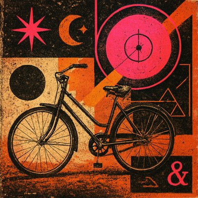 bicyle resting against a wall