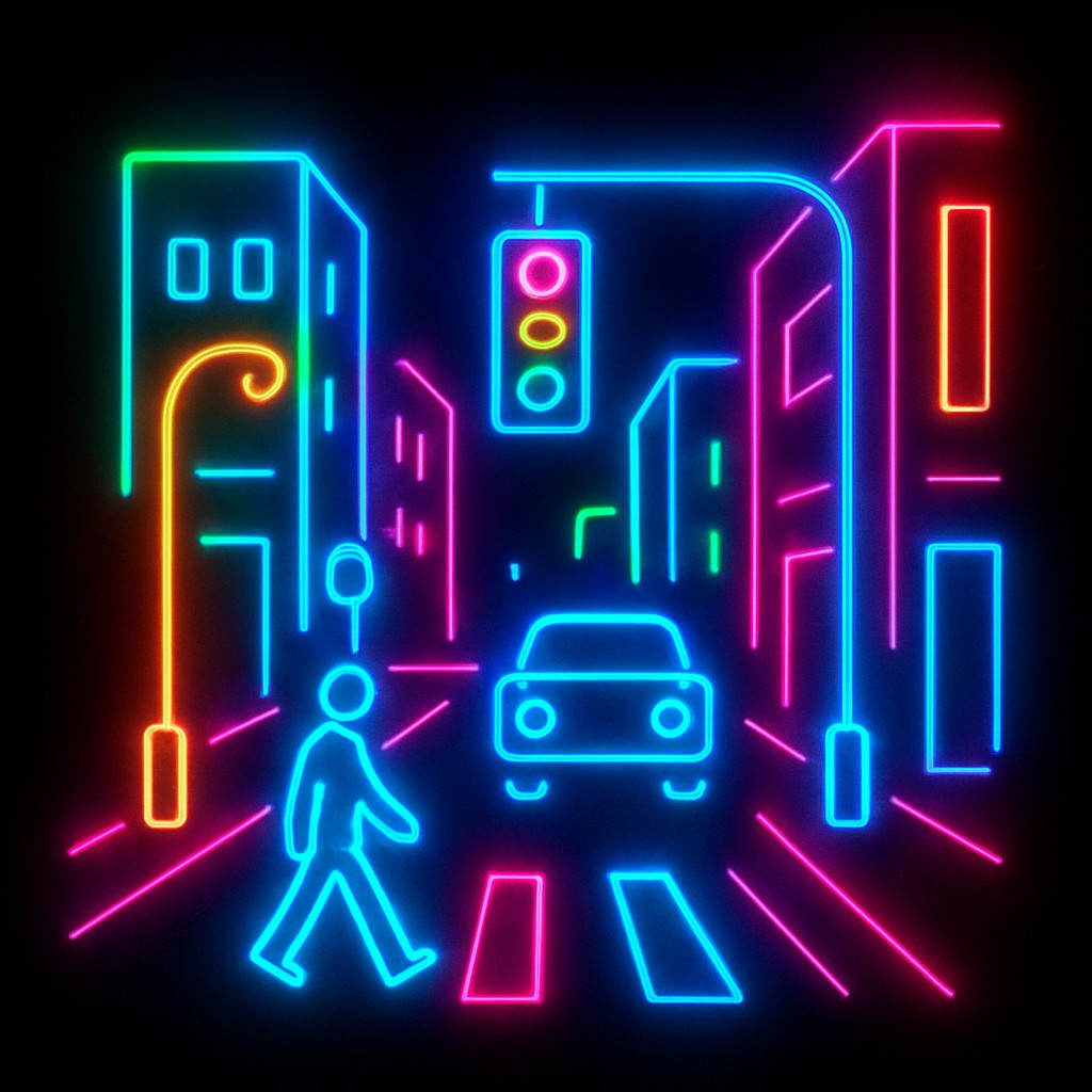 urban street with city activity