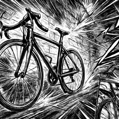 bicyle resting against a wall