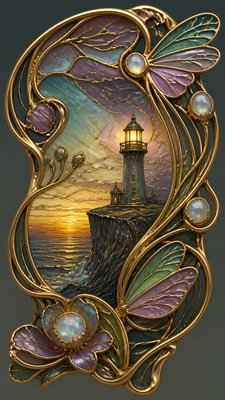 a lone lighthouse on a cliff at dusk under a dramatic sky, no text or lettering