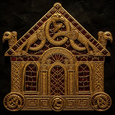house with front view — Anglo-Saxon Metalwork Art Style