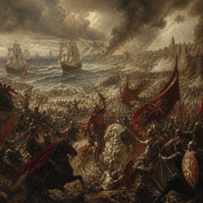 sailing ship on a stormy sea