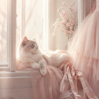 a cat lounging in a sunlit window