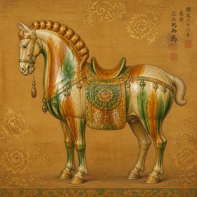 animal standing in natural pose — Tang Dynasty Art Style