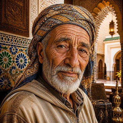 close-up portrait of an elderly person with expressive weathered features