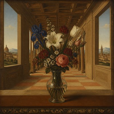 bouquet of flowers in a glass vase