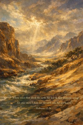 “Whose voice then shook the earth: but now he hath promised, saying, Yet once more I shake not the earth only, but also heaven.” (Hebrews 12:26, KJV)
