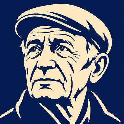 close-up portrait of an elderly person with expressive weathered features
