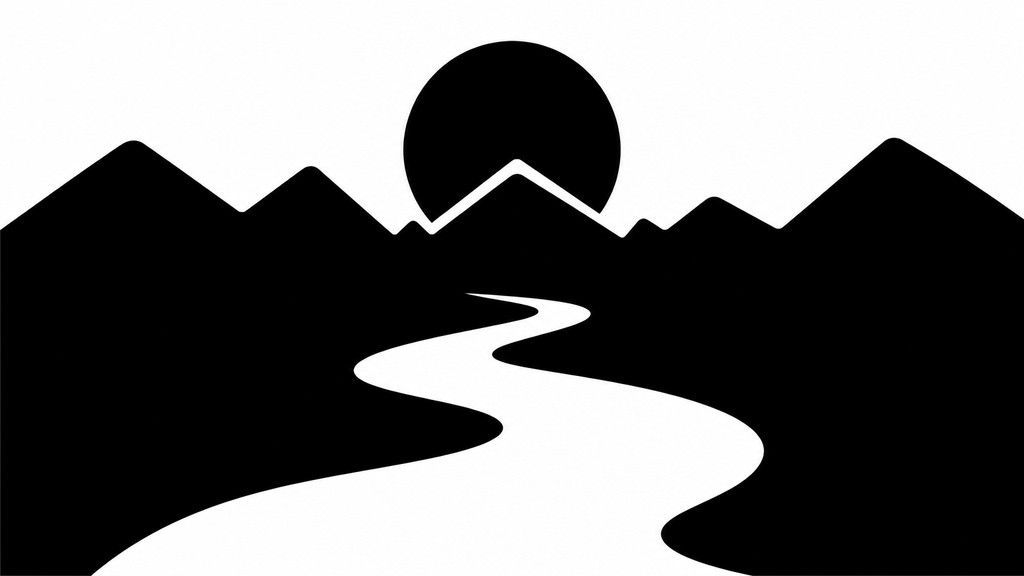 a vast valley with a river winding toward distant mountains at sunrise, no people, no text