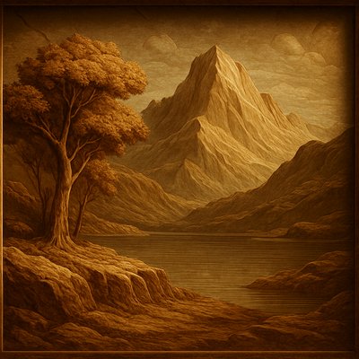 serene landscape with mountains and water