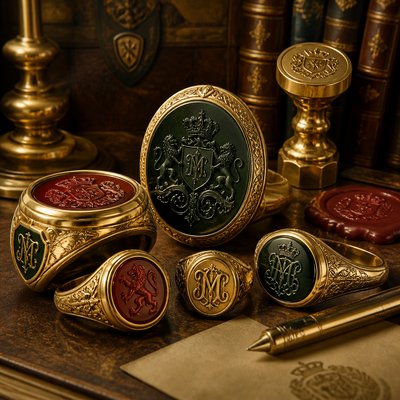 still life with everyday objects — Signet & Heraldic Jewelry Design