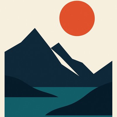 serene landscape with mountains and water